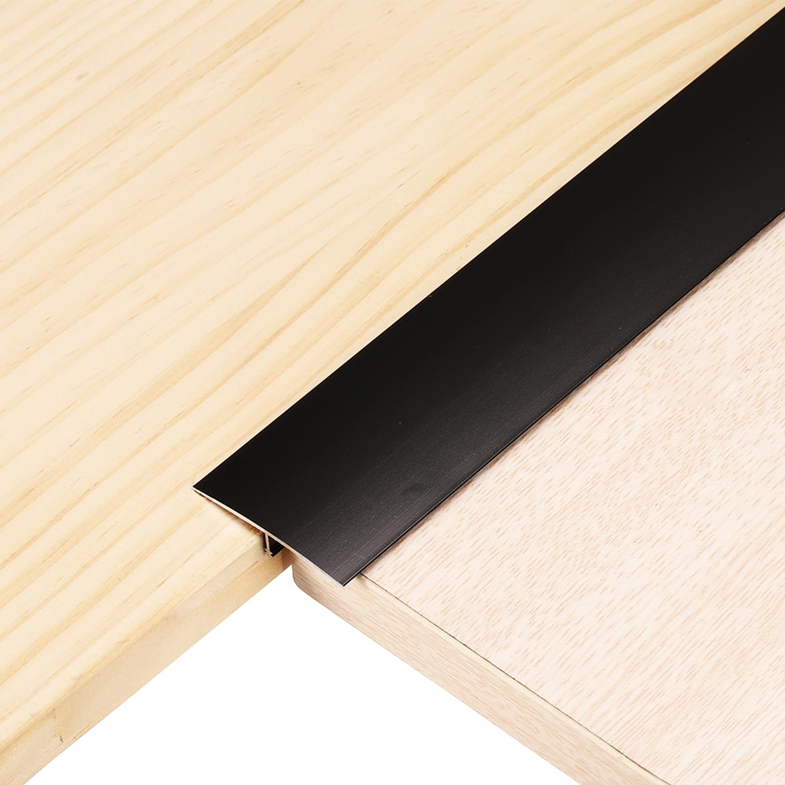 sourcing map 4Pcs 2.9ft x 1.57" T Molding Floor Transition Strips, Aluminium Alloy Vinyl Flooring Gap Trim for Joining Laminate Planks Tiles Floor Gaps, Black โ image 1
