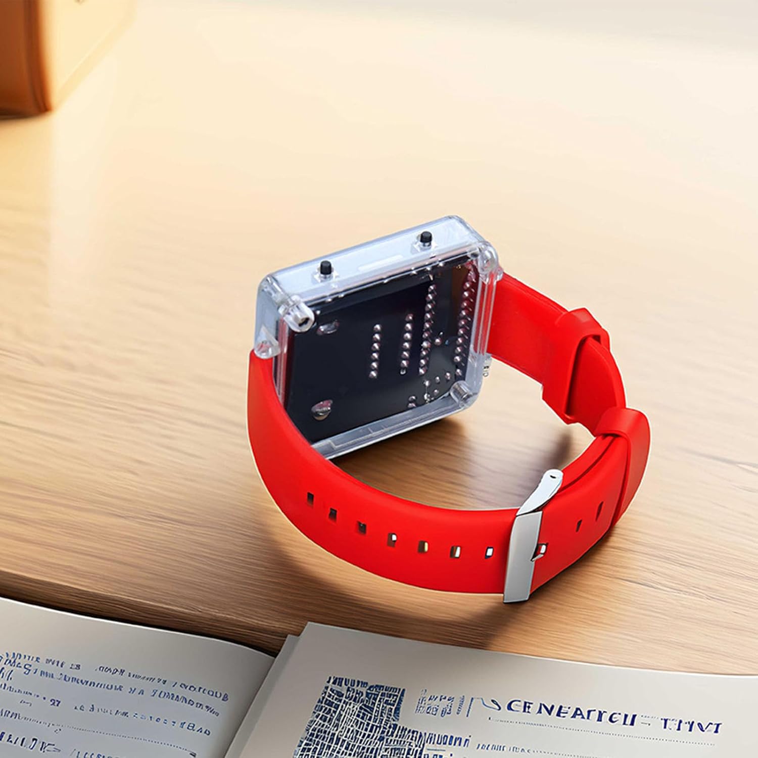 Not Battery LED Clock Straps Kits Easy 30Minute Assembly with Display Screen and Reusable Silicone Components Not Battery Watch Band Components
