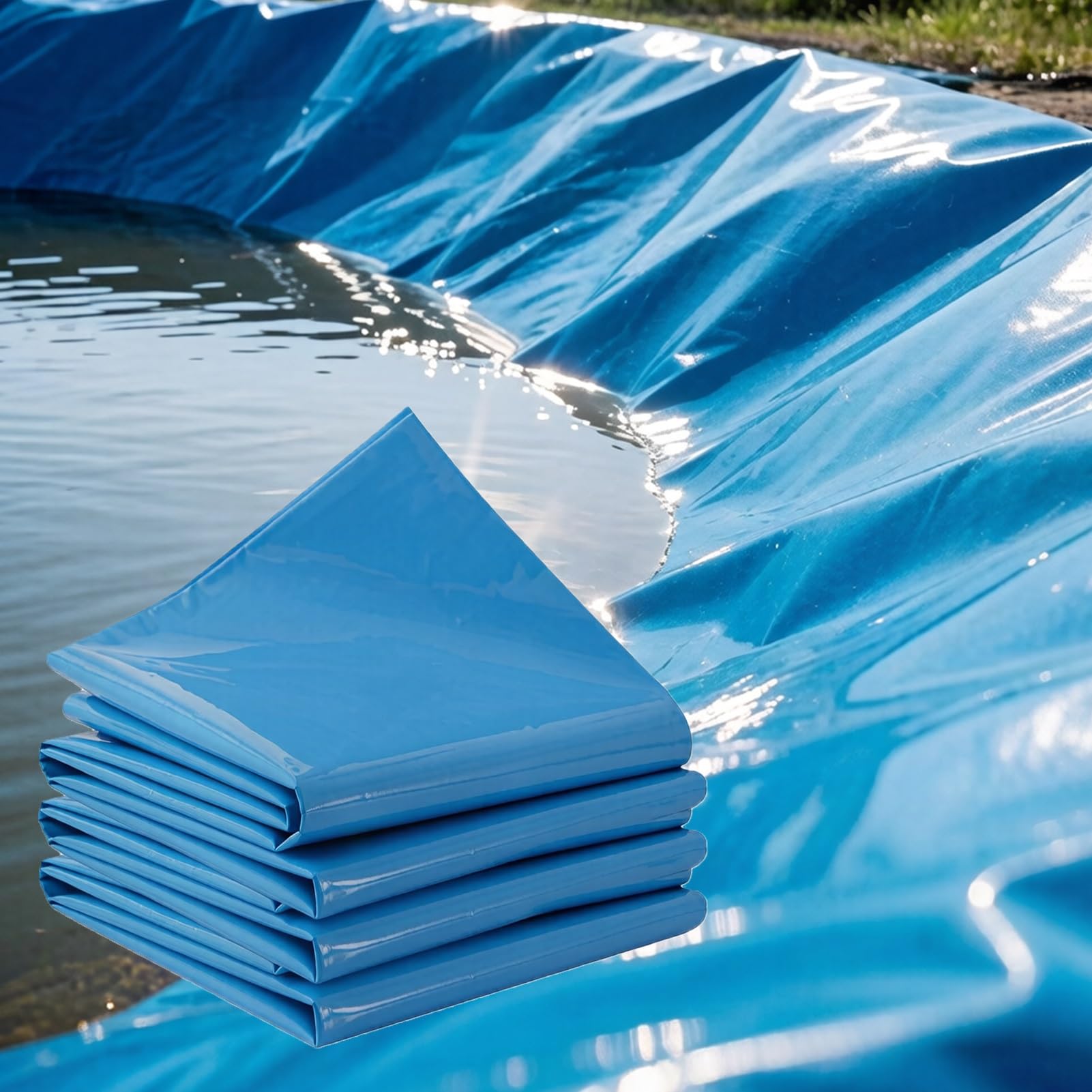 Membrane imperméable flexible 8x10m anti-déchirure pour grand bassin poisson