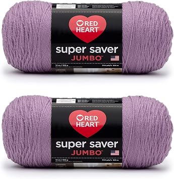 Red Heart Super Saver Jumbo Orchid Yarn - 2 Pack of 396g/14oz - Acrylic - 4 Medium (Worsted) - 744 Yards - Knitting/Crochet
