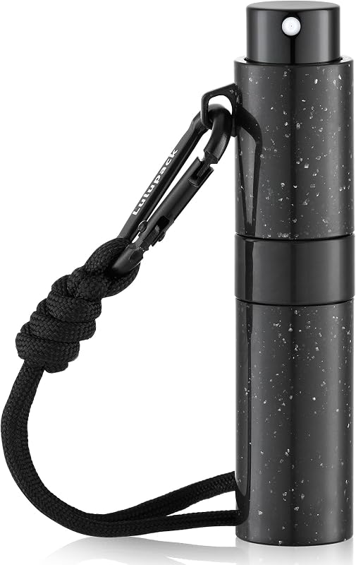 Lulupack Frasco Atomizador Recarregável para Perfume com Clipe, 8 mL, Preto Salpicado