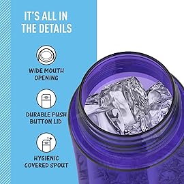 THERMOS FUNTAINER 16 Ounce Plastic Hydration Bottle with Spout, Purple