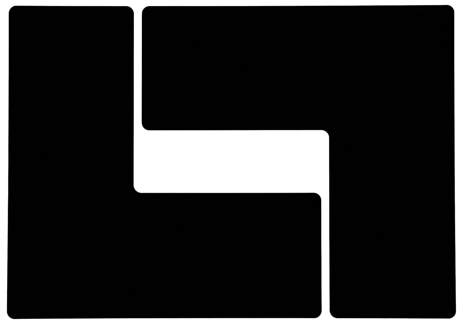 Brady ToughStripe Nonabrasive L Shape Floor Marking Tape, 10" Length, 4" Width, Black (Pack of