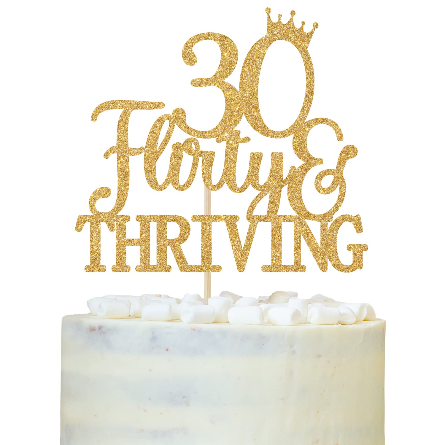 Amazon.com: 30 Flirty and Thriving Cake Topper, Talk Thirty to Me Cake  Decor, Funny Happy 30th Birthday Party Decorations for Men Women Gold  Glitter : Grocery & Gourmet Food