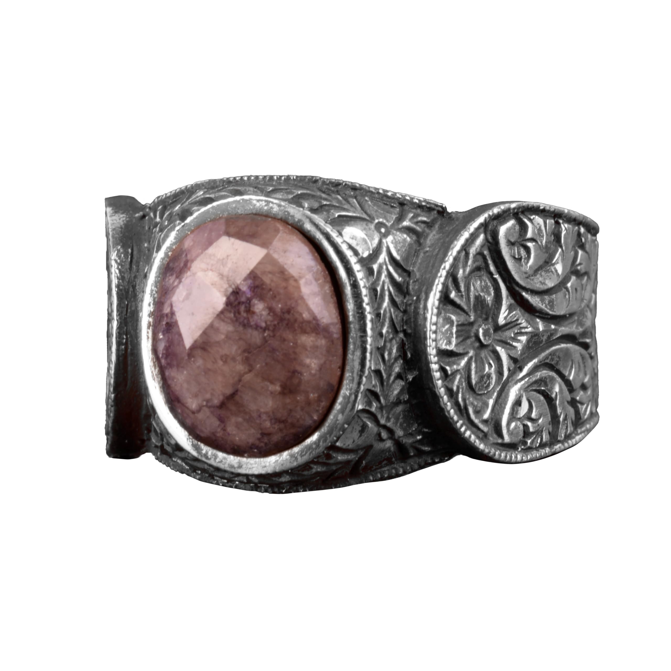 KAMBO Anillo de zafiro azul natural auténtico, anillo de plata para hombre (talla 10), piedra preciosa, zafiro, Piedra preciosa, Zafiro