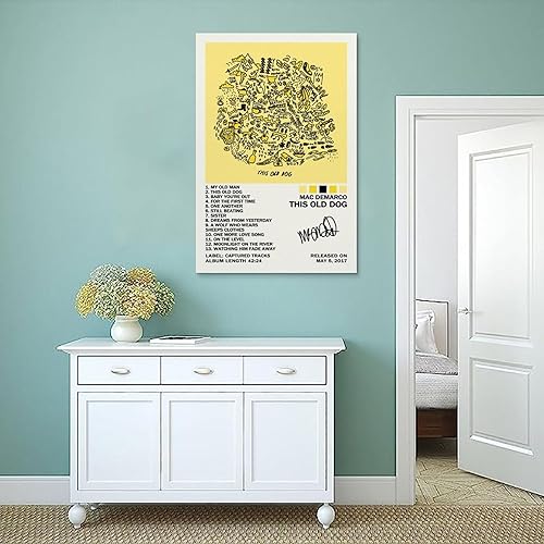 Miniatura 4 de UTOYA Póster de Mac Demarco con texto en inglés "This Old Dog" (Este perro viejo), pintura decorativa en lienzo, póster para dormitorio, 12 x 18