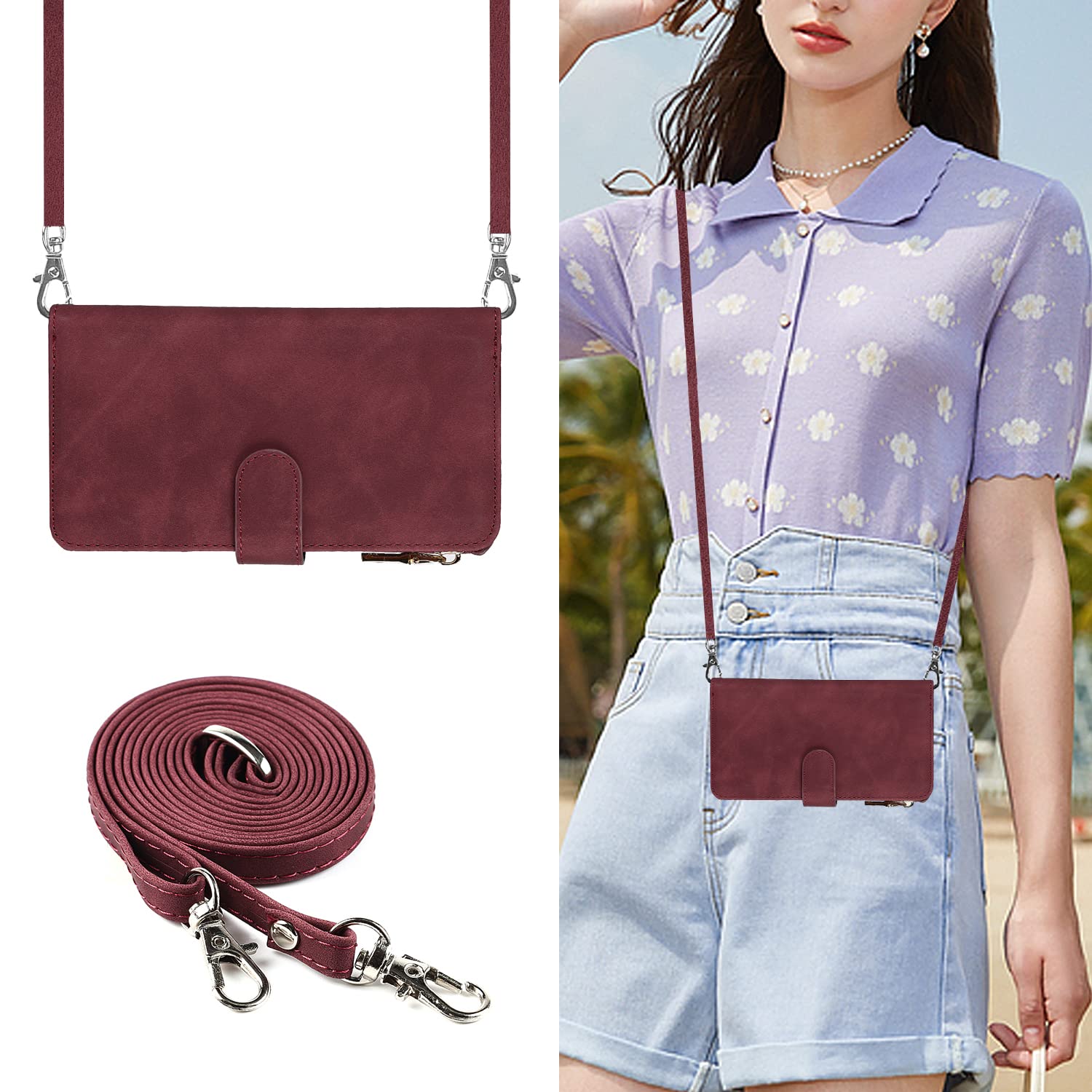 Amazon.co.jp: AQUOS R8 ケース 手帳型 ショルダー ストラップケース