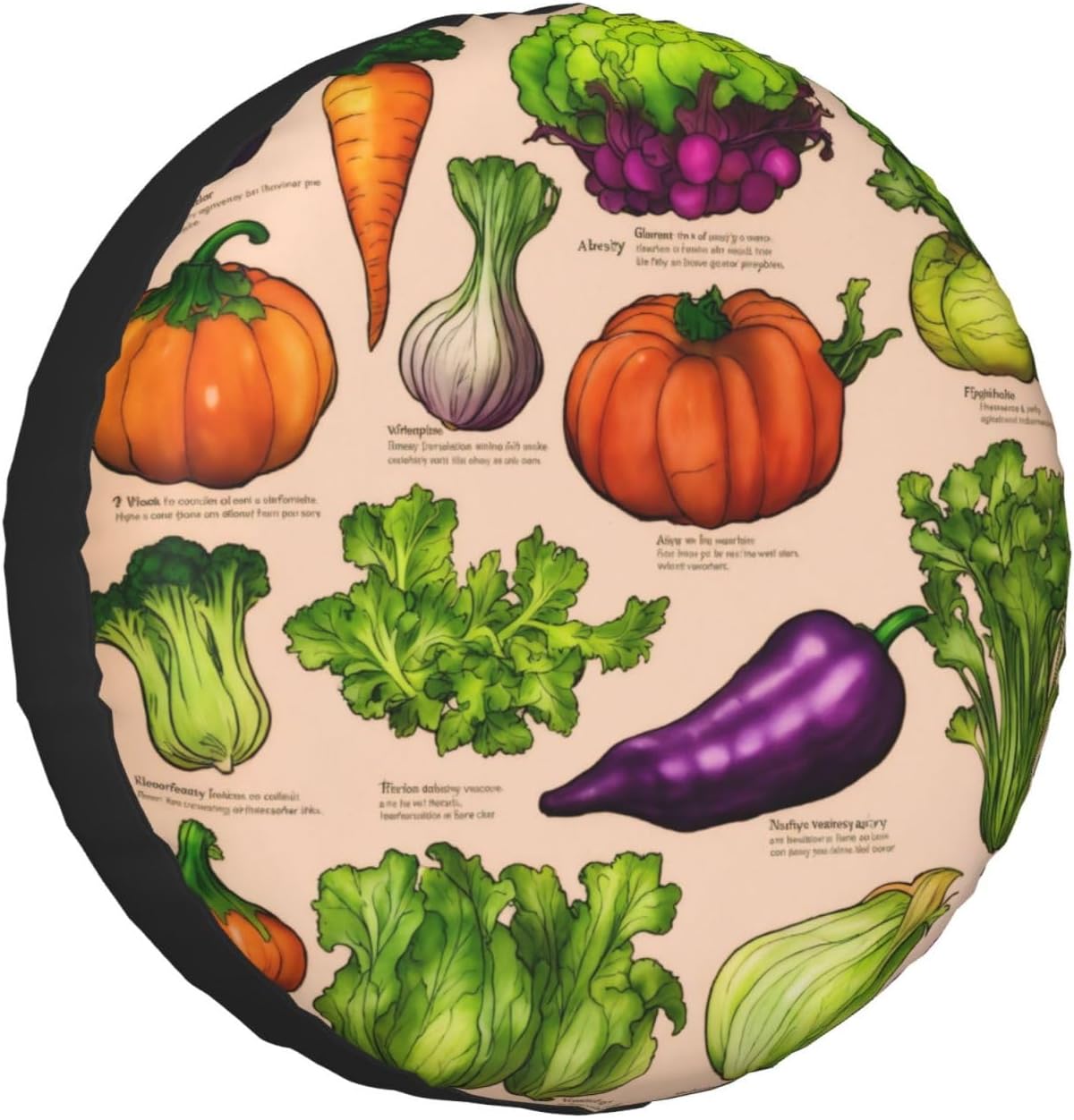 Fruit and Vegetable Print Tire Cover Universal Spare Wheel for Trailer Rv SUV Truck Camper Travel Accessories
