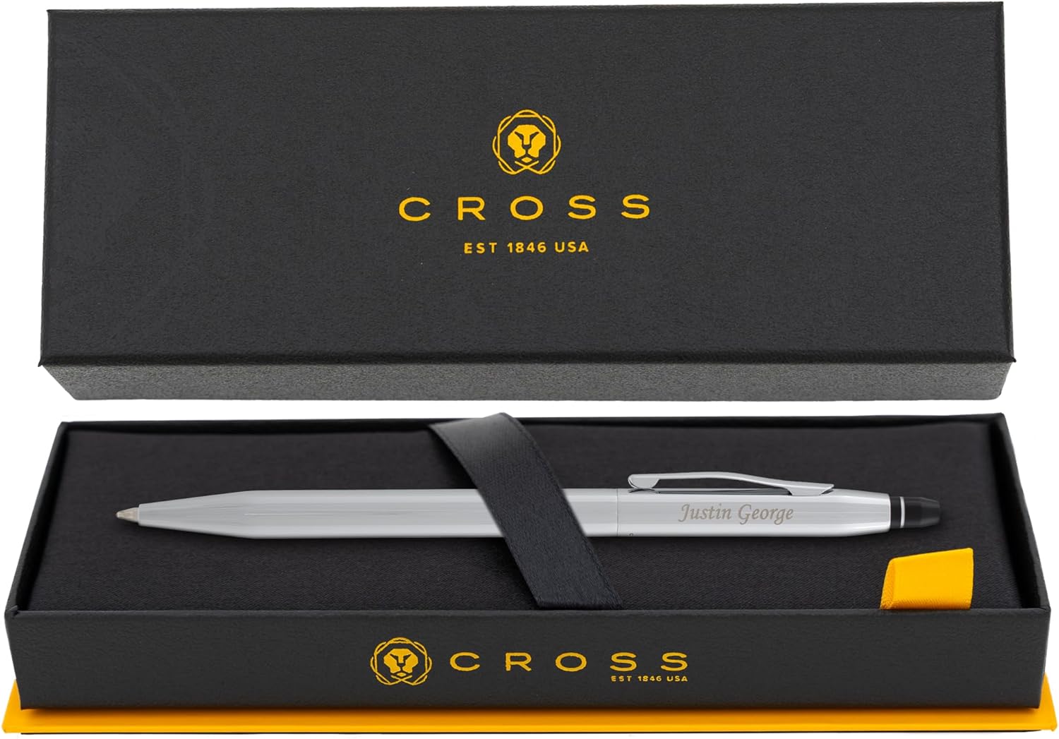 Engraved Cross Click Ballpoint Pen in Polished Chrome. Personalized Professional Gift for Medical Professionals, Law Enforcement, and Everyday Use.