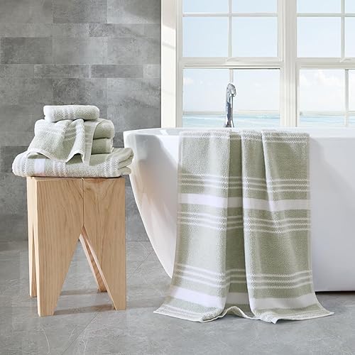 Vista 48 de Nautica - Toallas de baño, 100% algodón esponjoso suave y absorbente, altamente absorbentes y de secado rápido, toallas de baño de peso medio