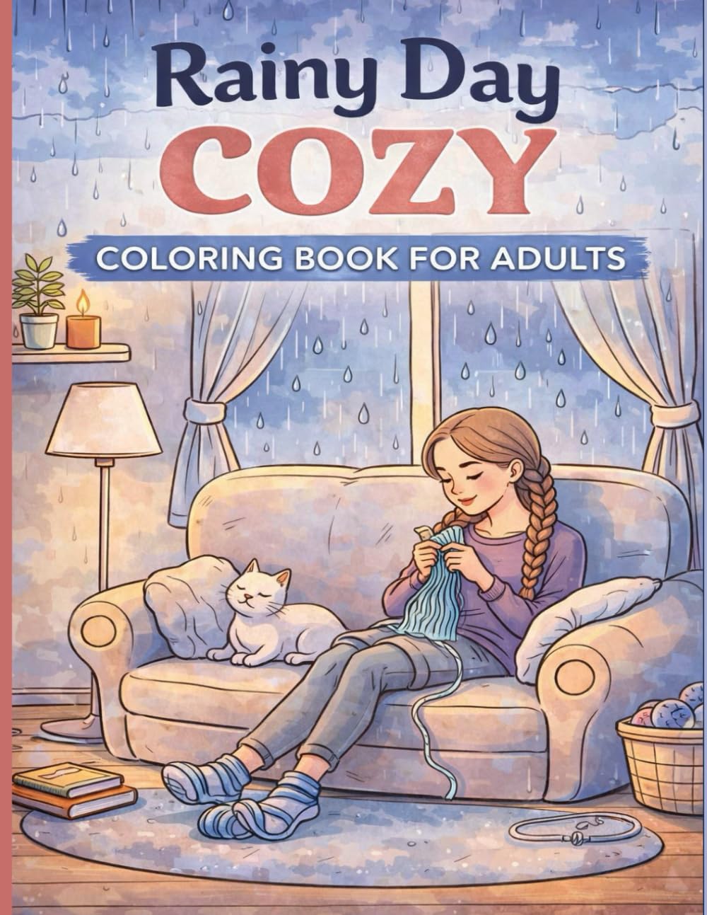 Rainy Day Cozy Coloring Book for Adults: Bold & Easy Cute Indoor Scenes for Relaxation and Stress Relief