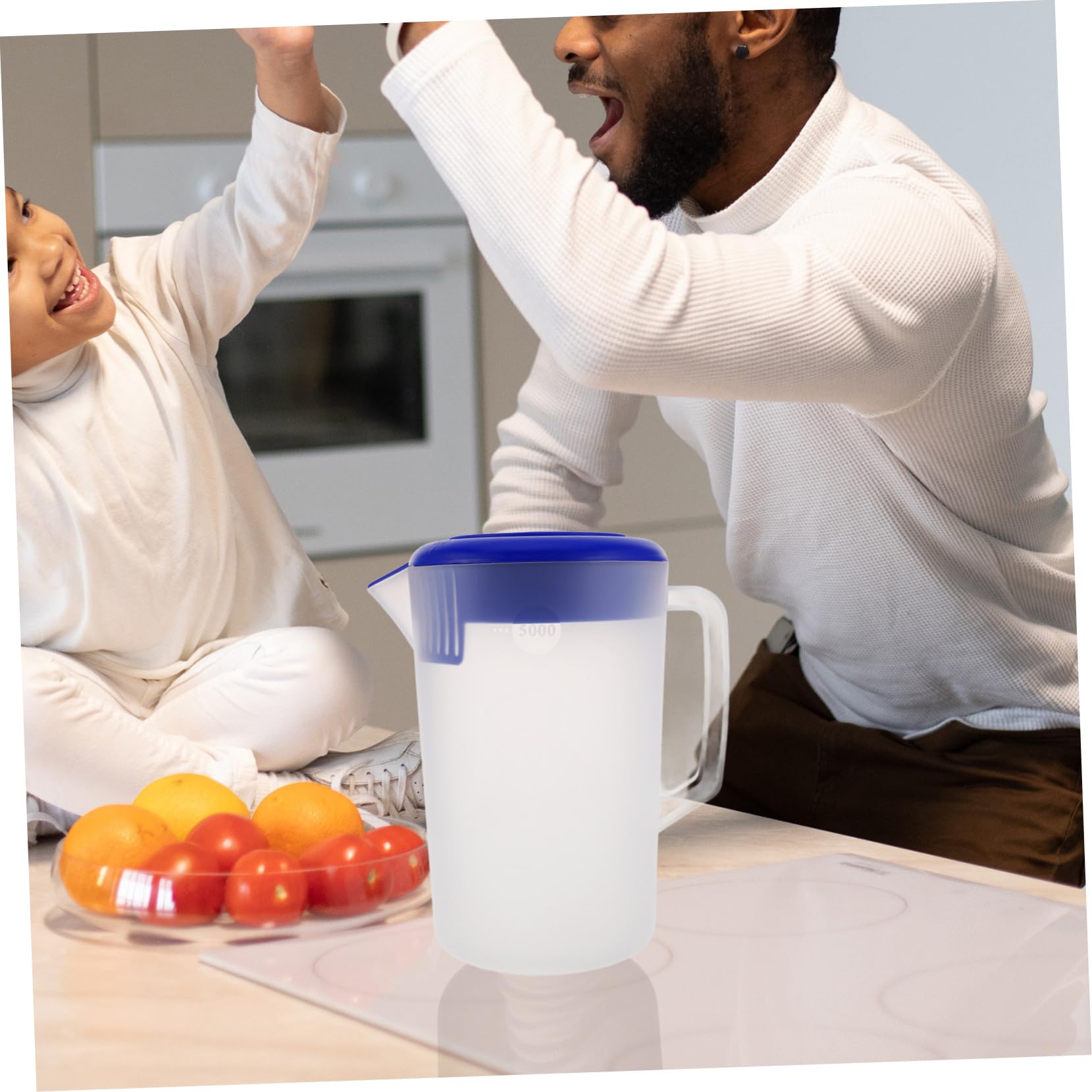 Jarra de Agua de Plástico de 5 L con Asa y Boca Ancha