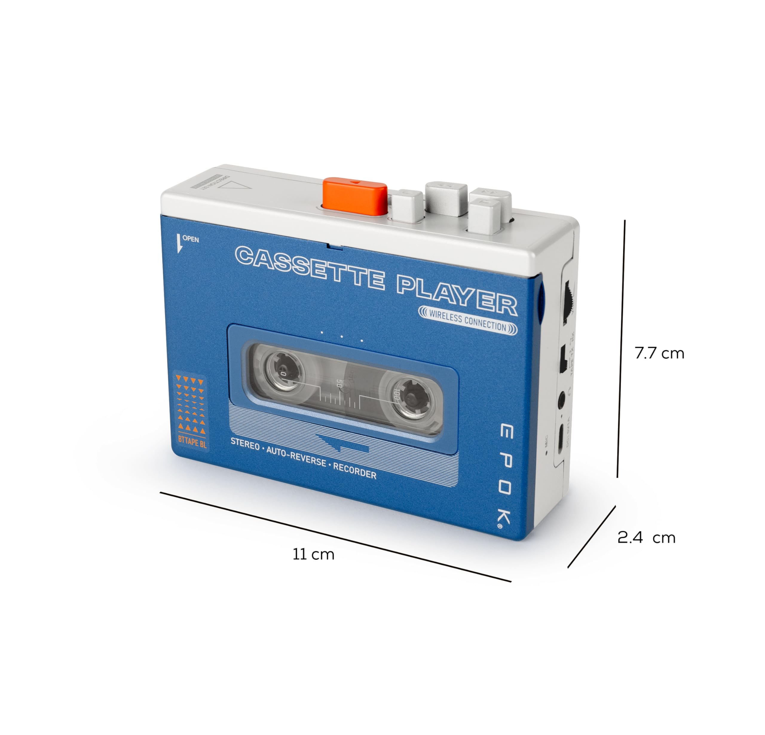BIGBEN Baladeur Cassette Bluetooth 5.4, Enceinte BT, Lecteur Enregistreur, Auto-Reverse, Rechargeable USB-C, Pack Complet 4-en-1 avec Casque 3.5mm, K7 et crayon - idéal Mixtape – EPOK REWIND+ BTTAPEBL