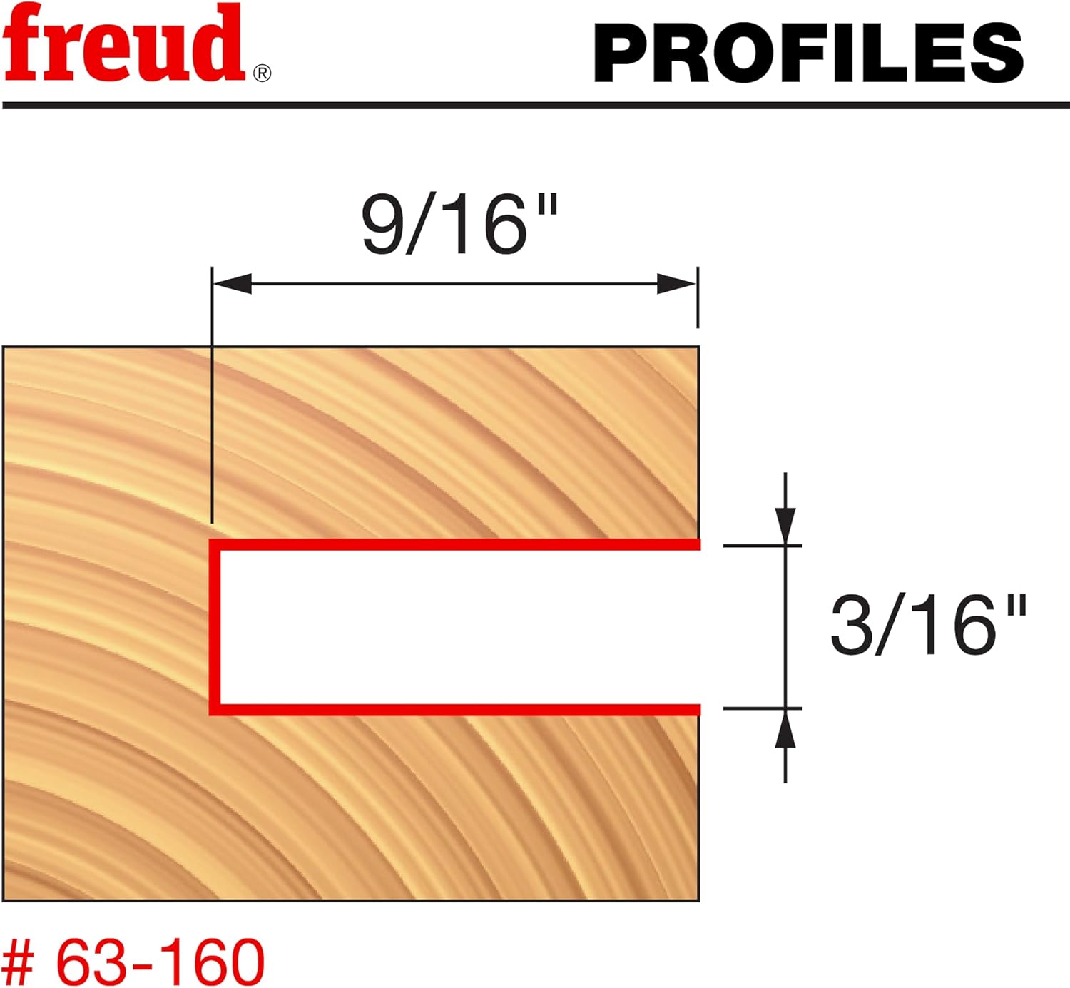Freud 63-160: 9/16" Depth Slotting Cutter Set with 1/2" shank, 3/16" carbide height