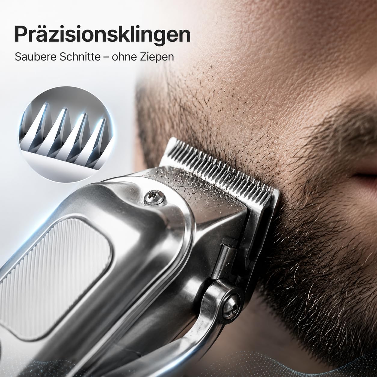 ProTrim 2.0 Haarschneider mit LCD und Edelstahlklingen für Haar und Bart | LCD-Farbdisplay, Edelstahlklingen, 8 Kämme von 3 bis 25 mm und bis zu 180 Minuten Laufzeit für flexible Pflege.