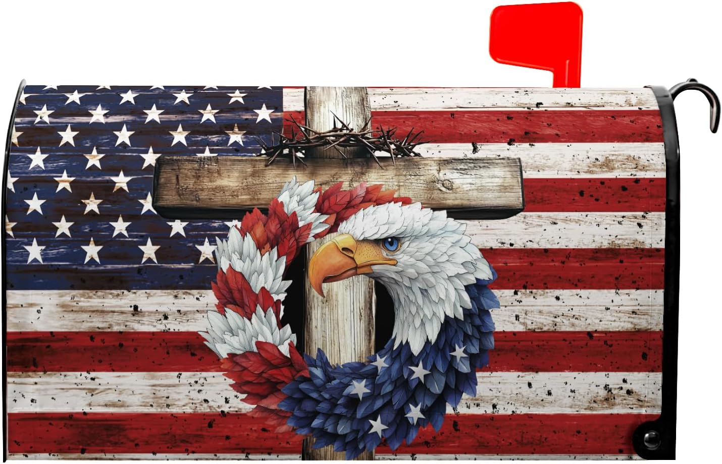 farg Memorial Day Mailbox Covers Magnetic Patriotic 4th of July Post Letter Box Cover for Garden 21x18 in Mailbox Wraps for Yard Home Decor