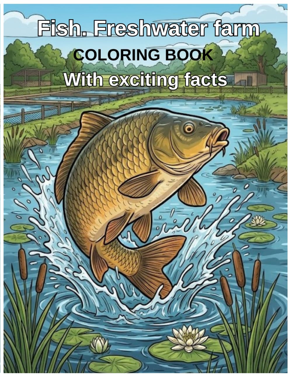 Fish. Freshwater farm coloring book with exciting facts (Farms of the world coloring books with exciting facts)
