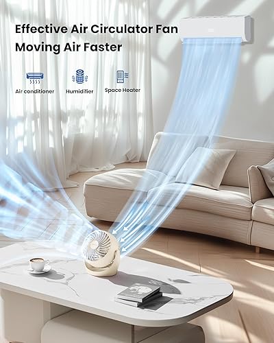 Miniatura 2 de Gaiatop Ventilador de escritorio, ventilador eléctrico portátil de escritorio de 5 pulgadas, pequeño pero potente con 3 velocidades de inclinación