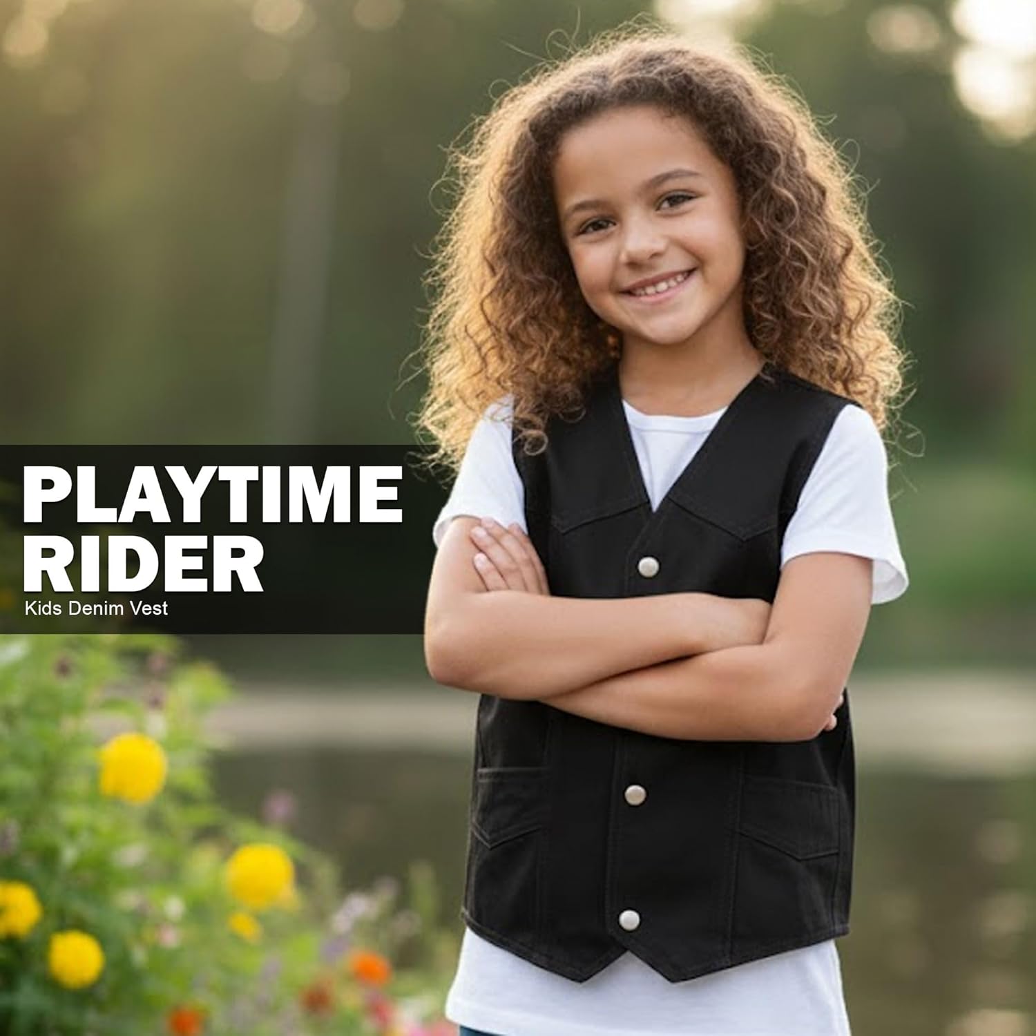 Daniel Smart Kids Jean Vest - Premium Quality Denim Vest Kids with Unique V Neck Design and Multiple Pockets