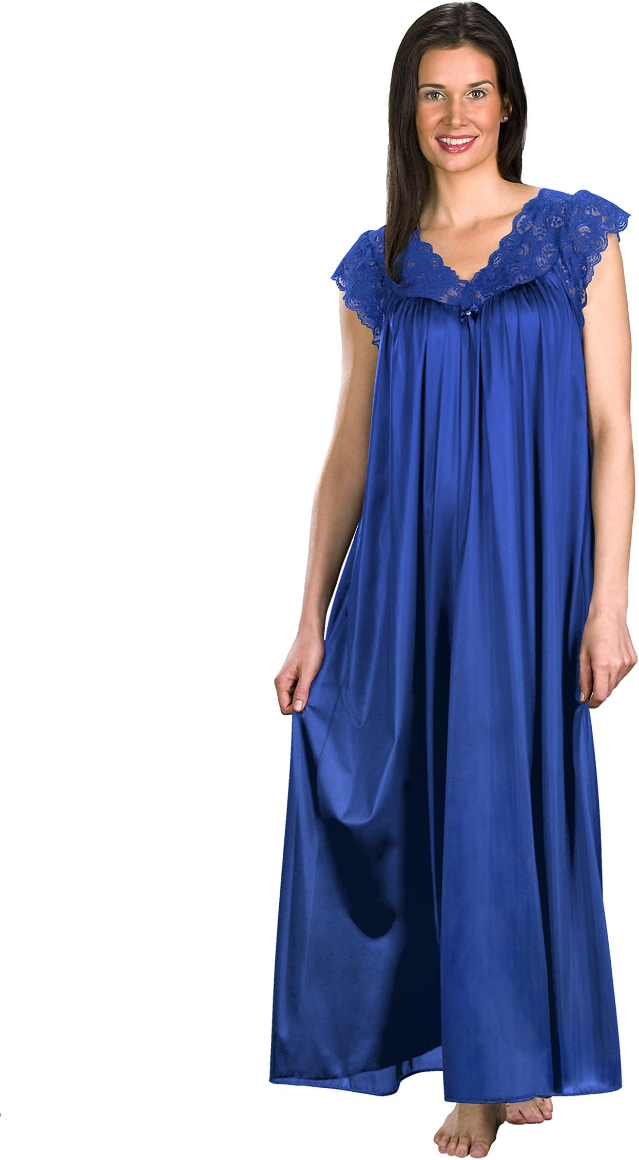 ShadowlineWomen's Silhouette 53" Short Cap Sleeve Long Gown