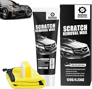Kratzer Entferner Auto, 120g Auto Kratzer Entferner mit Wischtuch und Schwamm, Autopolitur Kratzer Entfernen Wach, Car Scratch Remover, Kratzerentferner Autolack für Entfernung Tiefen