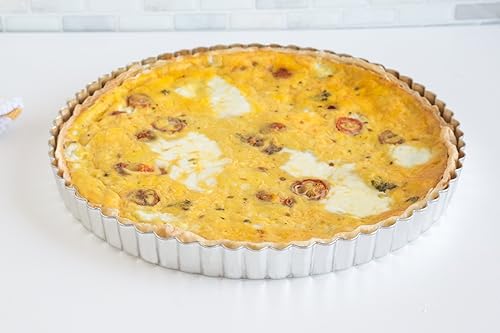 Miniatura 23 de Fox Run Sartén redonda para tarta/quiche con fondo extraíble, acero estañado, 8 pulgadas