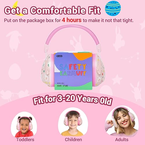 Vista 131 de Orejeras de seguridad con reducción de ruido de 31 dB con diadema ajustable para adultos y niños, protección auditiva, para autismo sensorial, negro