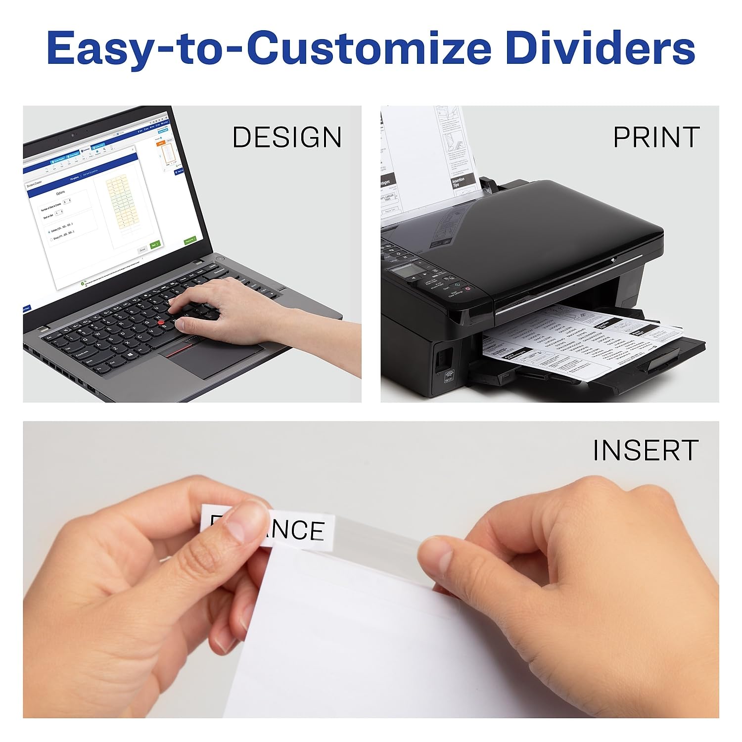 Avery 11223 Extra Wide Insertable Dividers,11-Inch x9-Inch ,8-Tab,Clear / WE Paper - Image 4
