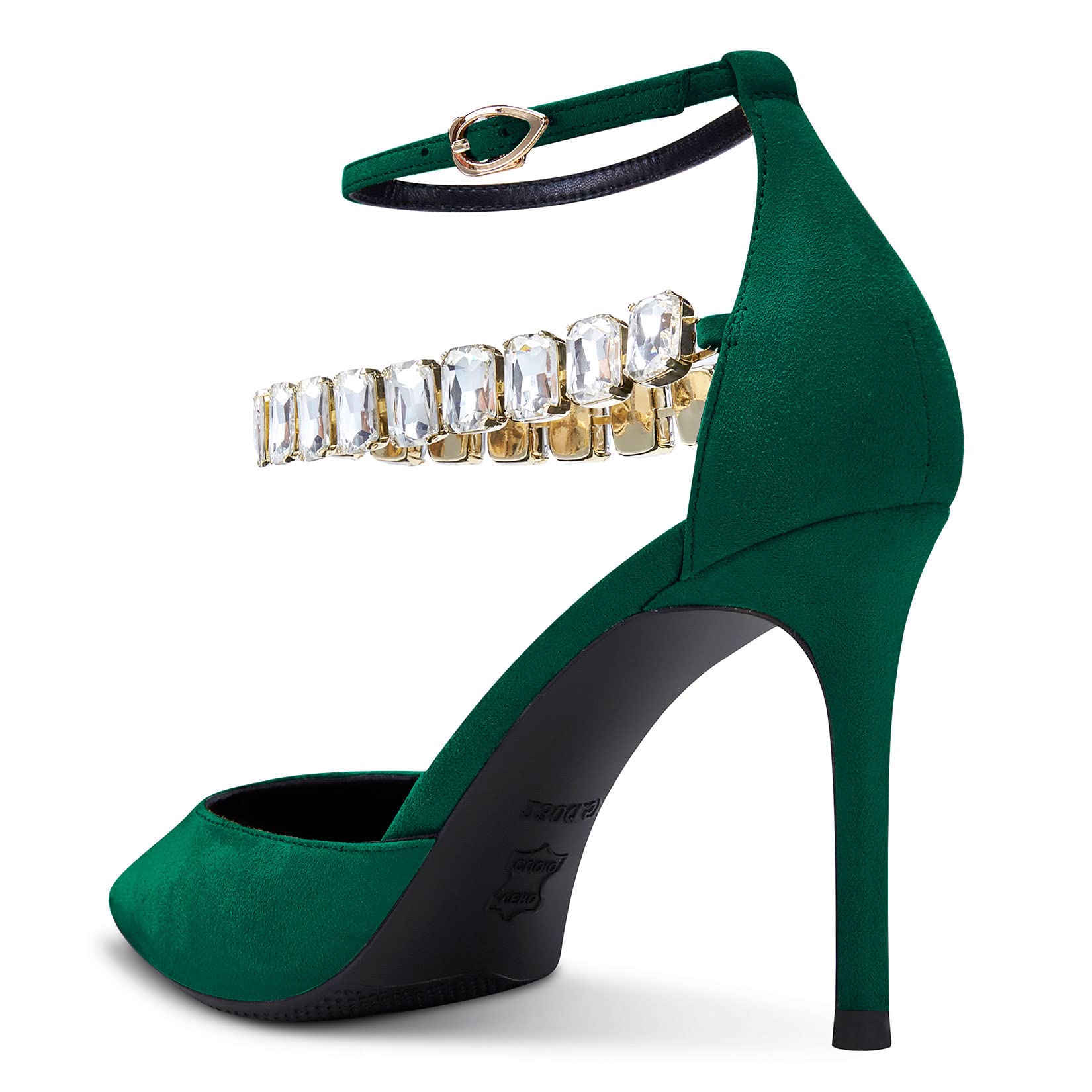 Castamere Mujer Aguja Alto High Heel Correa Tobillo Pumps Diamante Cristal Puntiaguada Punta Sandalias 8 CM Heels Dress Zapatos