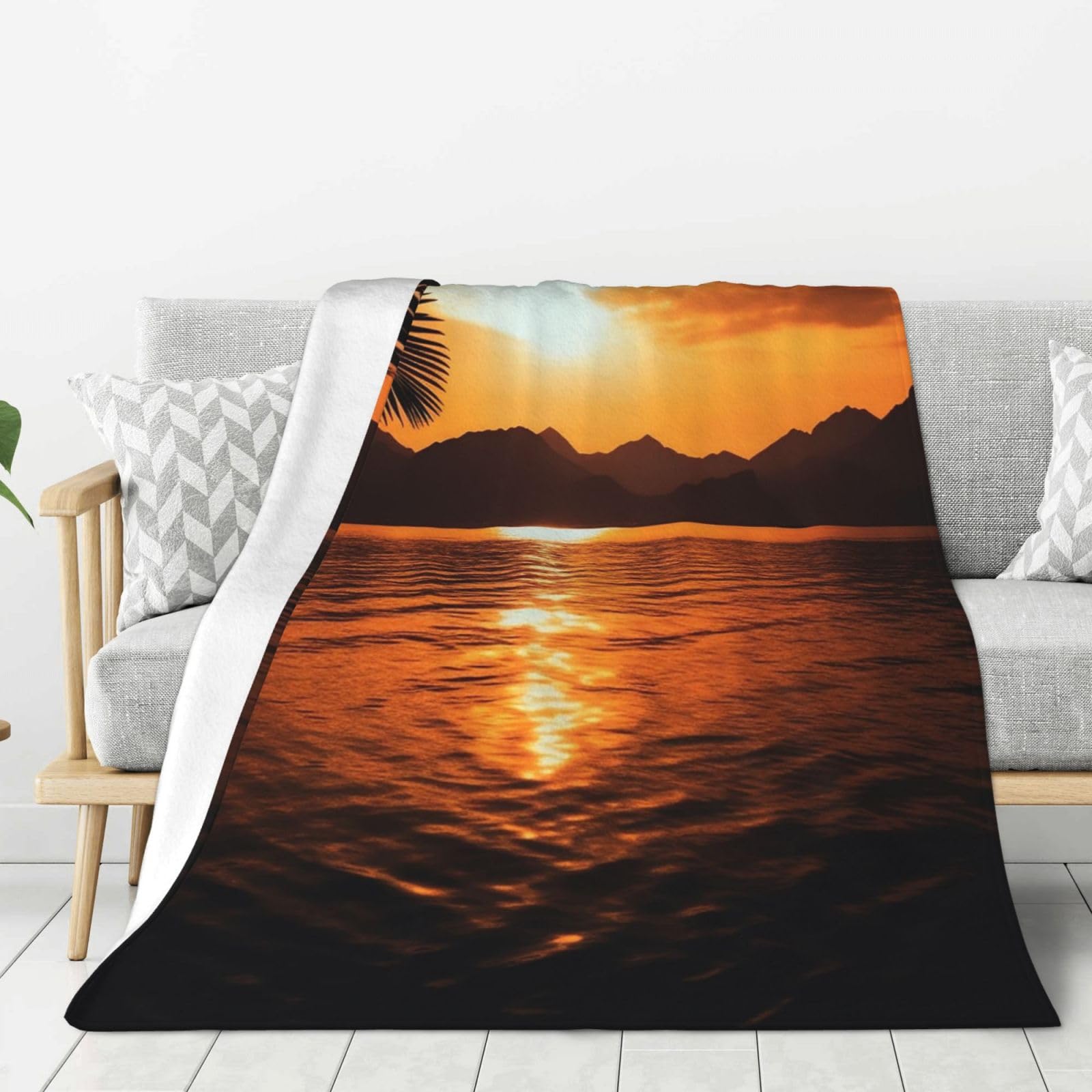 Couverture pour canapé légère flanelle imprimée douce en microfibre