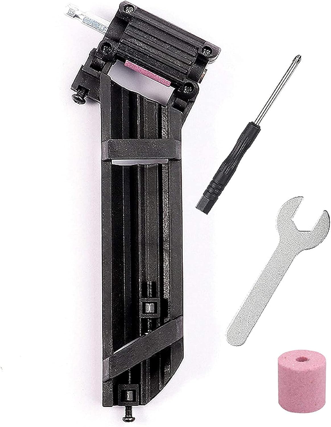 Drill Bit Sharpening Tool Portable Diamond Drill Bit Grinder for Drill Polishing Wheel Drill Bit Sharp Sharpener Universal Fits 1/4” (6.35mm) with Extra Corundum Grinding Wheel Screwdriver Wrench - - 