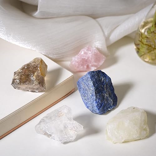 Miniatura 6 de Juego de varitas de cristal de cuarzo rosa natural de 2.75-3.54 pulgadas (2.8-3.5 in) 6 facetas de torre de cristal curativo de chakras con cuarzo