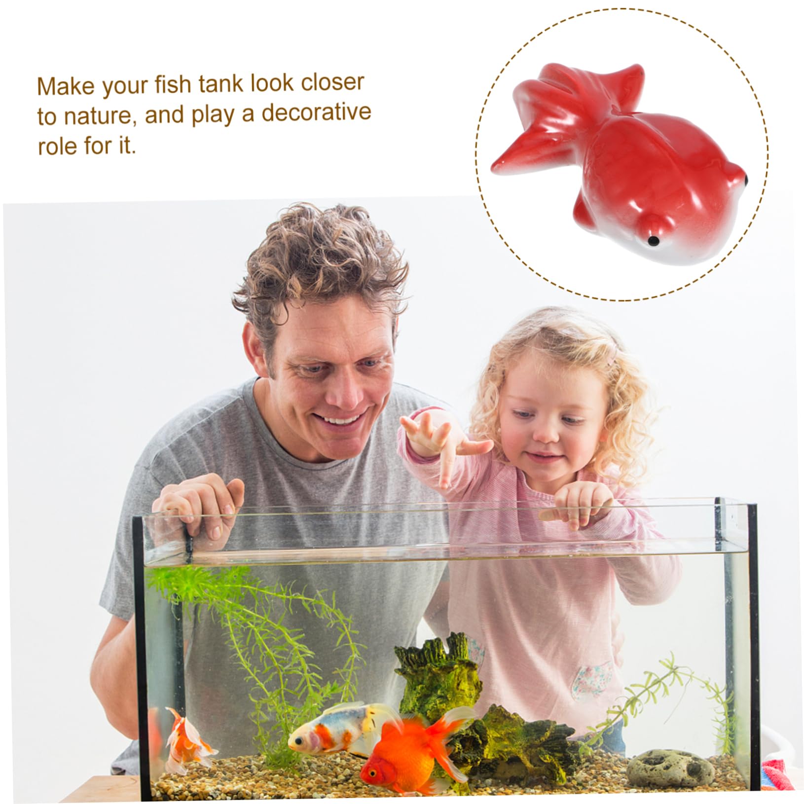Cabilock 4 Piezas Baratijas De Cerámica Decoraciones De Peces Flotantes para Peceras Accesorio De Diseño De Acuario Adorno De Peces De Acuario Modelo De Falso Pecera Estatuilla Animal