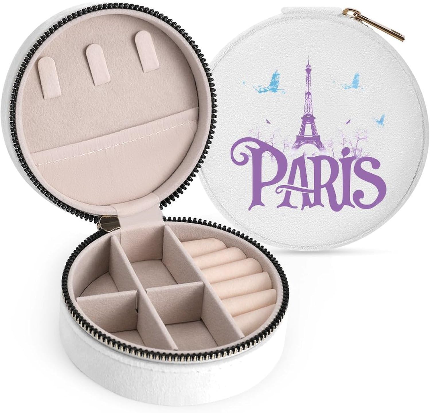 Eiffel Tower Paris Travel Jewelry Case Box White-style