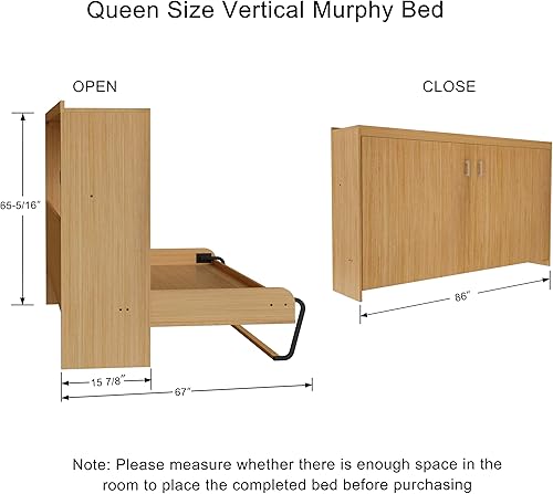 Miniatura 7 de ROOMTEC Kit de hardware de cama Murphy completo, kit de cama plegable de pared, vertical, fácil de instalar, ahorro de espacio