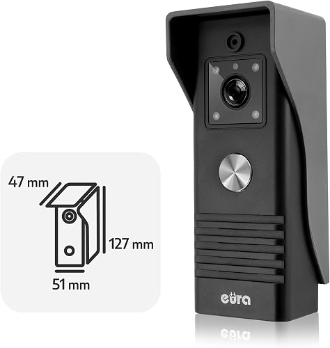 Eura VDP-45A3 Alpha Interphone vidéo 4 Fils avec 2 écrans Couleur 7" Noir - 6