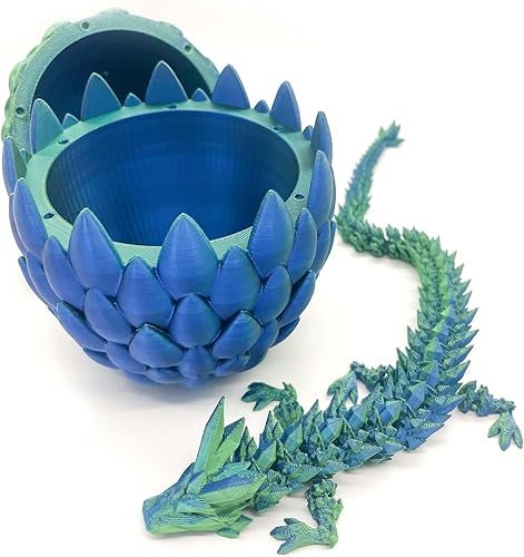 Flavery Huevo de dragón  Juguete sorpresa con dragón flexible y brillante nacarado, juguete de regalo impreso en 3D, decoración de figura (dragón de