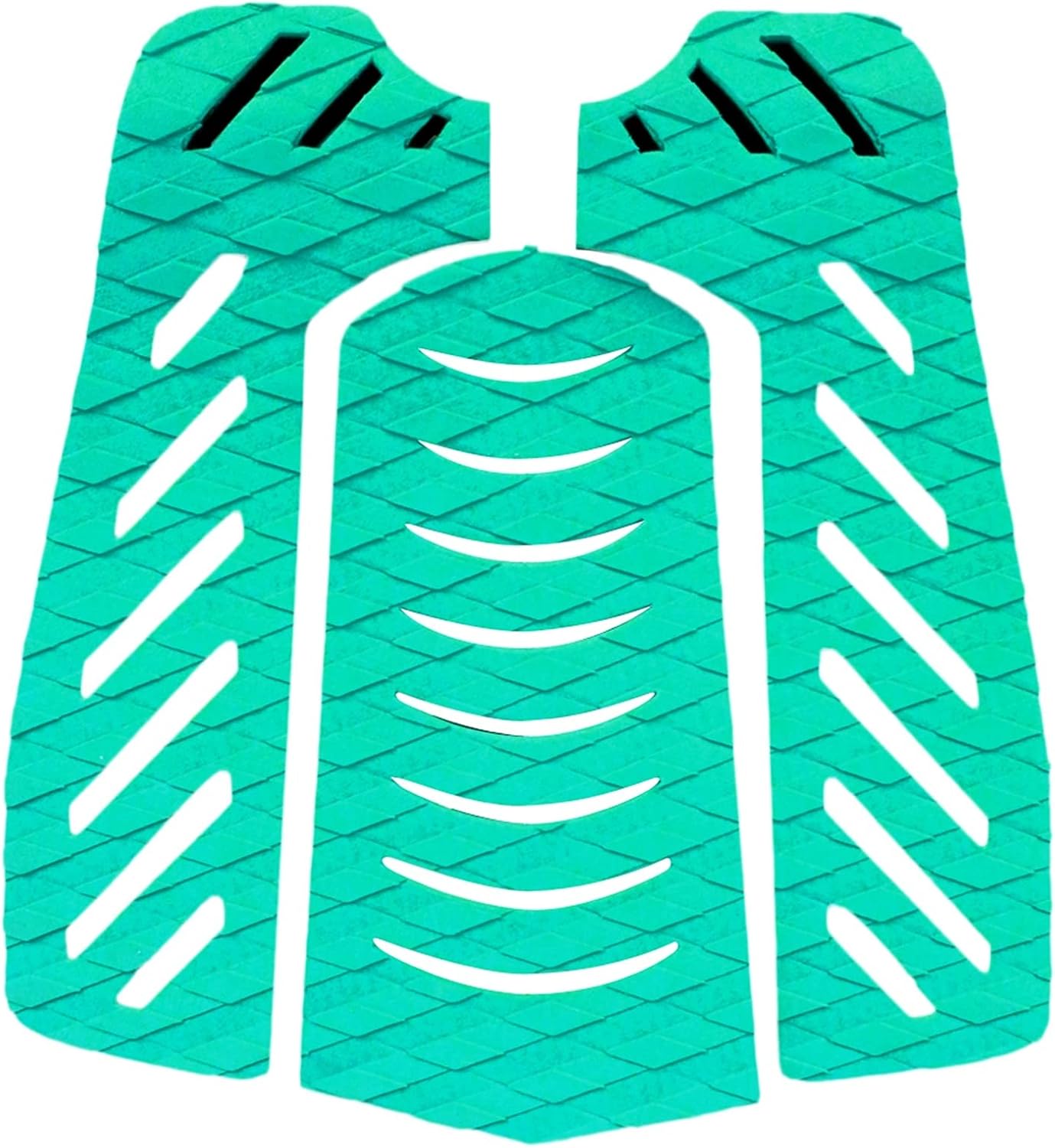 3Pcs EVA Surfboard Traction Pads Skimboard Anti Slip Tail Pad Deck Grip DIY Surfing Accessory (Color : Green)