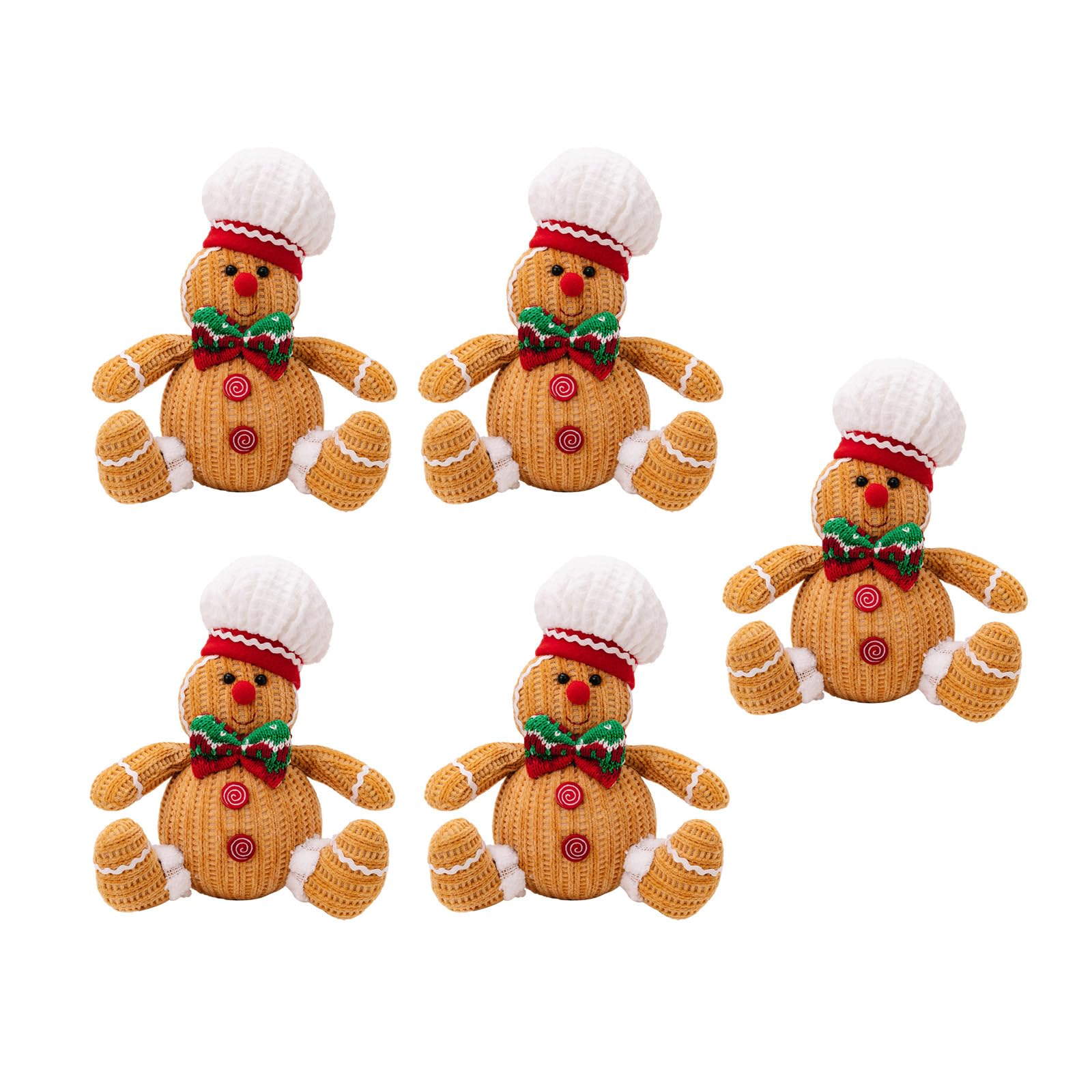 Portable 5 Pieces Gingerbreads Festival Ornament for Christmas Tree Colorful Holiday Decoration Hanging Charm Festival Hanging Charm
