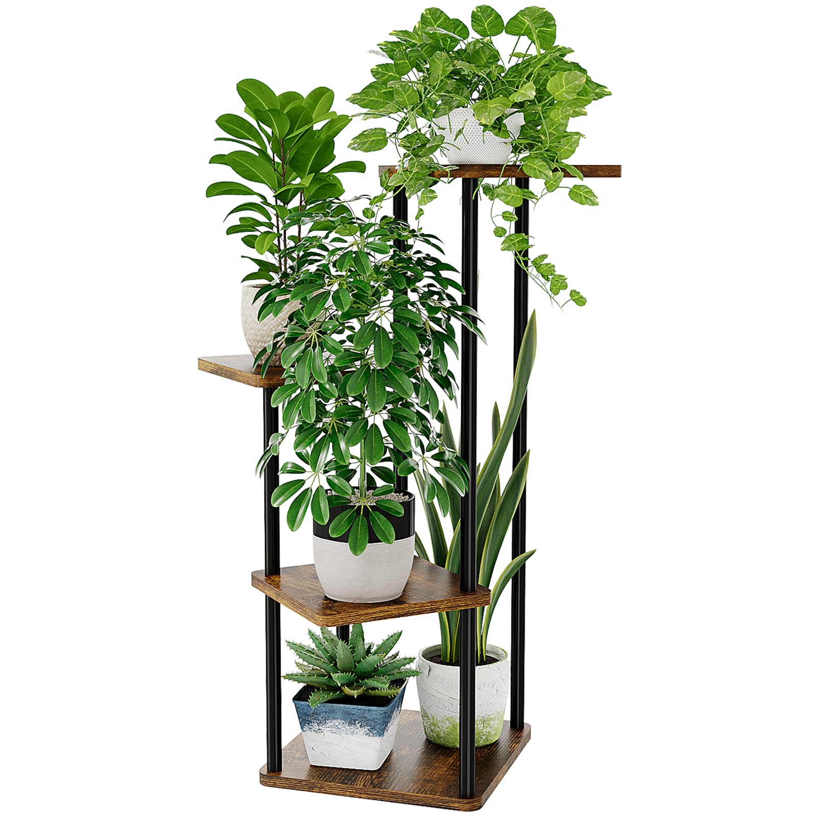 4-laags plantenstandaard for binnen en buiten, hoek bloemenstandaard meerdere planten plantenhouder for woonkamer patio hoek (Color : 1