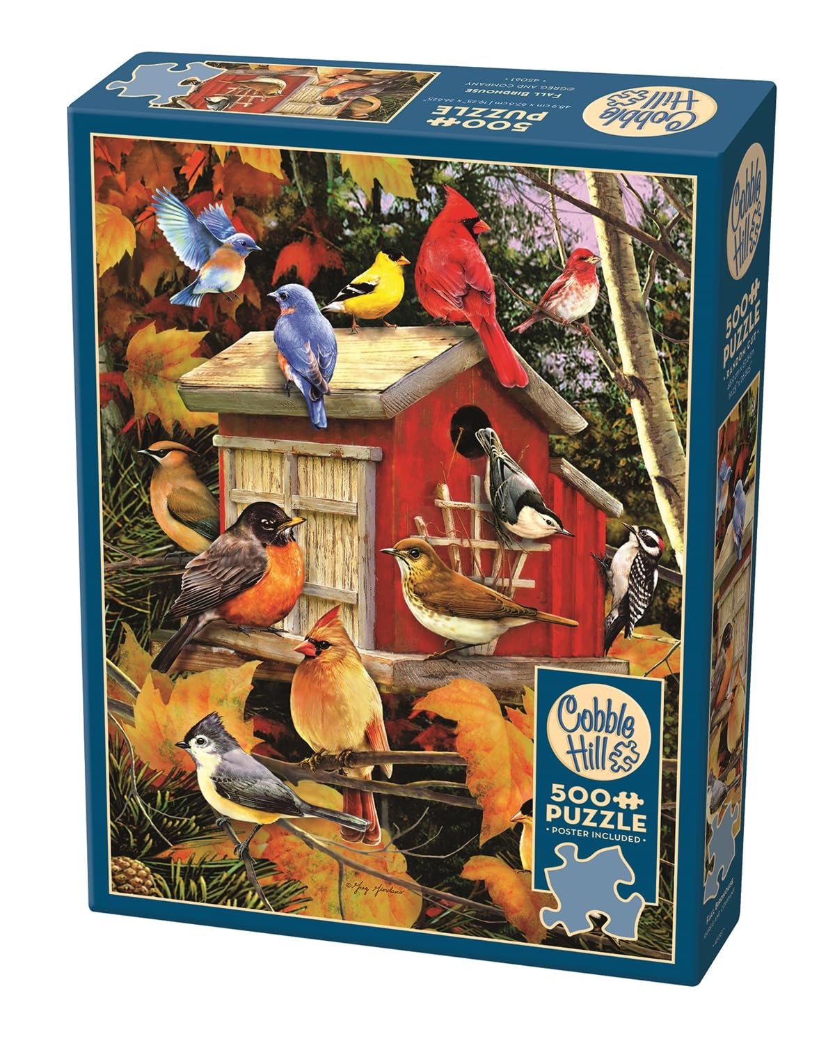 Cobble Hill 500 Piece Puzzle - Fall Birdhouse - Sample Poster Included