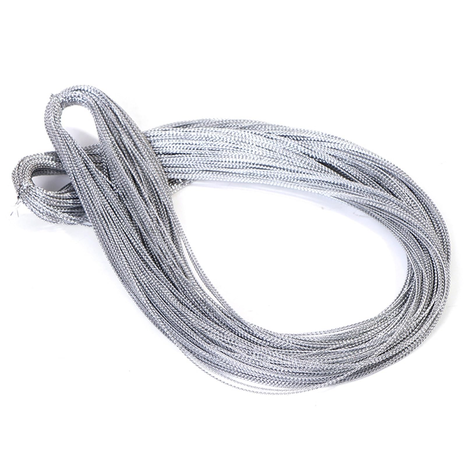 Nylon Cord Thread 18pcs 100m Rope Gold Silver Cord Gift Packaging String Metallic Jewelry Thread for Bracelets Macrame(Silver)