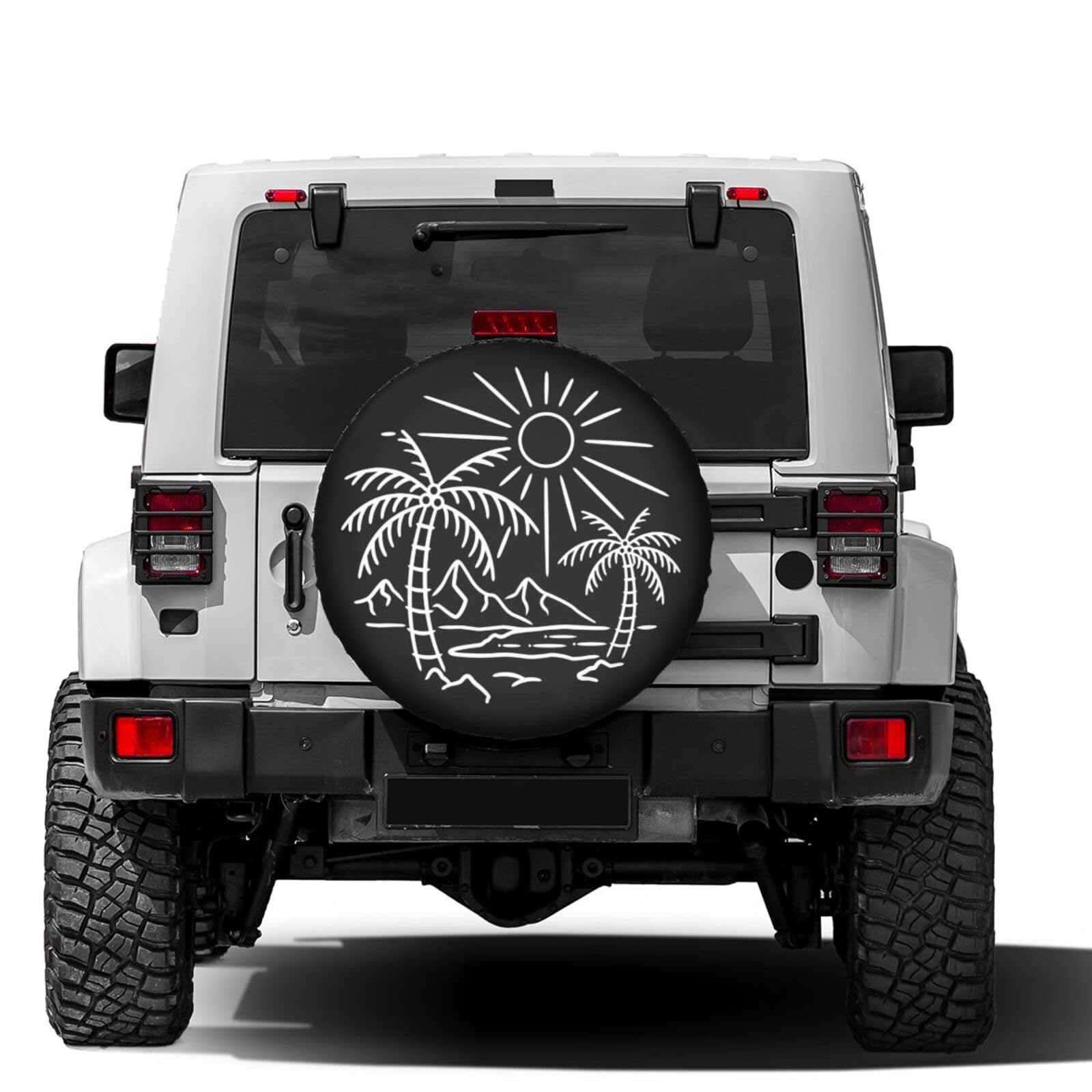 Foruidea Beach Spare Tire Cover Dust-Proof Wheel Tire Cover Fit Trailer, RV, SUV and Many Vehicle 17 Inch