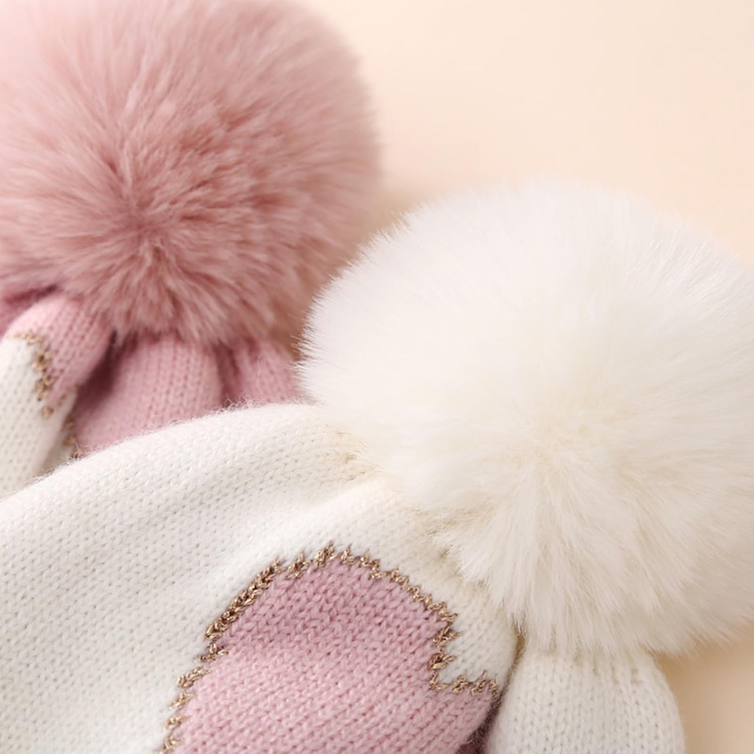 Toddler Kids Baby Beanie Hat Knitted Thick Winter Caps Cute Checkerboard Pompom Hats for Girls Boys 1-4 Years Old - Image 4