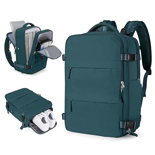 Mochila Viagem, Mochila Feminina Avião,40L Impermeável & Expansível,com Porta USB, Mochila Notebook Masculina Grande para Trabalho Casual Esportes Hiking Escolar Presente