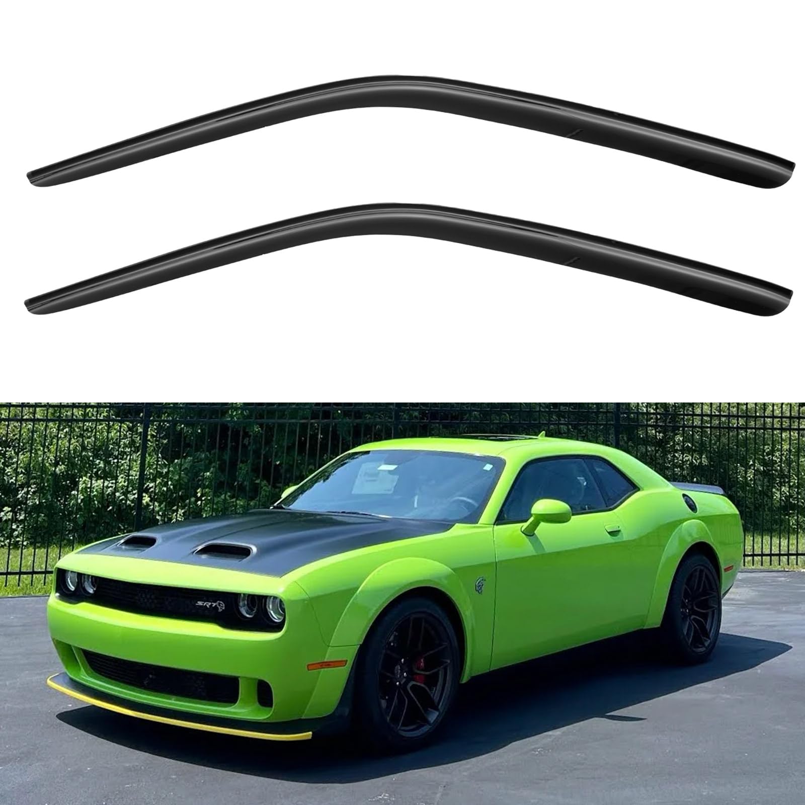 Window Visors Rain Guards for 2008-2023 Dodge Challenger | Out-Channel Window Vent Wind Deflectors Visors Shades Protectors for 08-23 Dodge Challenger