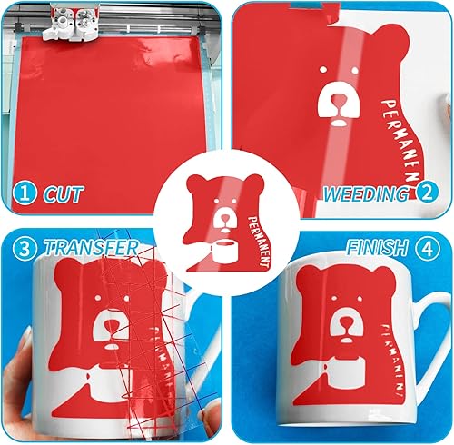 Miniatura 81 de Lya Vinyl - Vinilo permanente negro brillante, rollo adhesivo permanente de 12 pulgadas x 50 pies para máquina de corte, rollo de vinilo para Negro