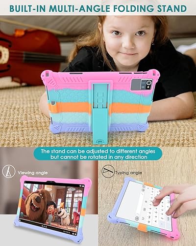 Miniatura 4 de DETUOSI Funda de silicona para tablet Okaysea de 10.1 pulgadas, con lápiz capacitivo y correa para el hombro, funda con soporte multiángulo, funda