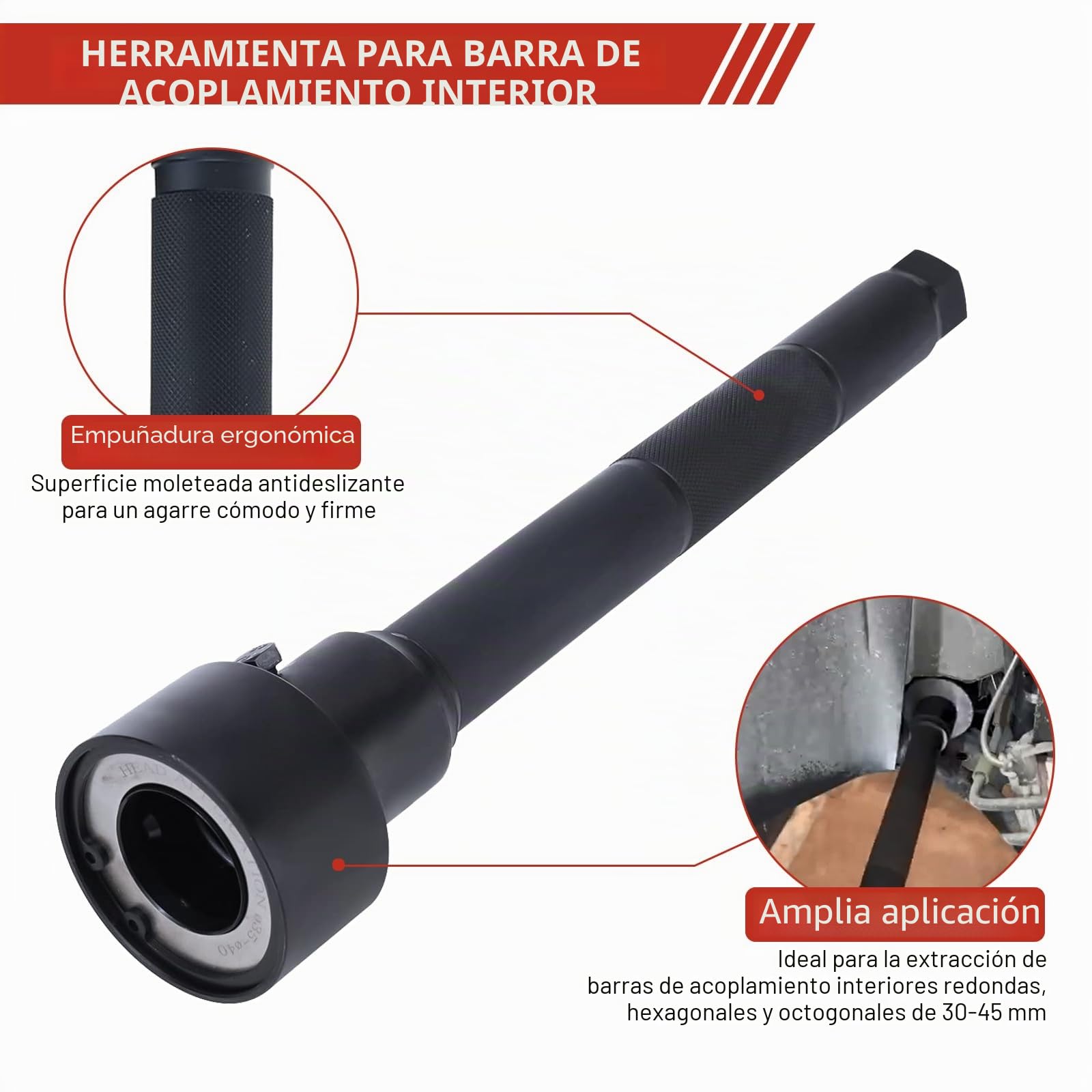 BOOMSTART 4 Piezas Extractor de Rótula de Dirección, 30-45mm Herramienta Rotula Axial, Universal Extractor Barra Axial Rótula Interior Barra de Dirección para Coche Vehículos