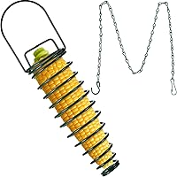 Vista 8 de Geiserailie Soporte para mazorca de maíz con cadena de extensión de 35 pulgadas para ardilla y otros suministros de alimentación en el patio trasero